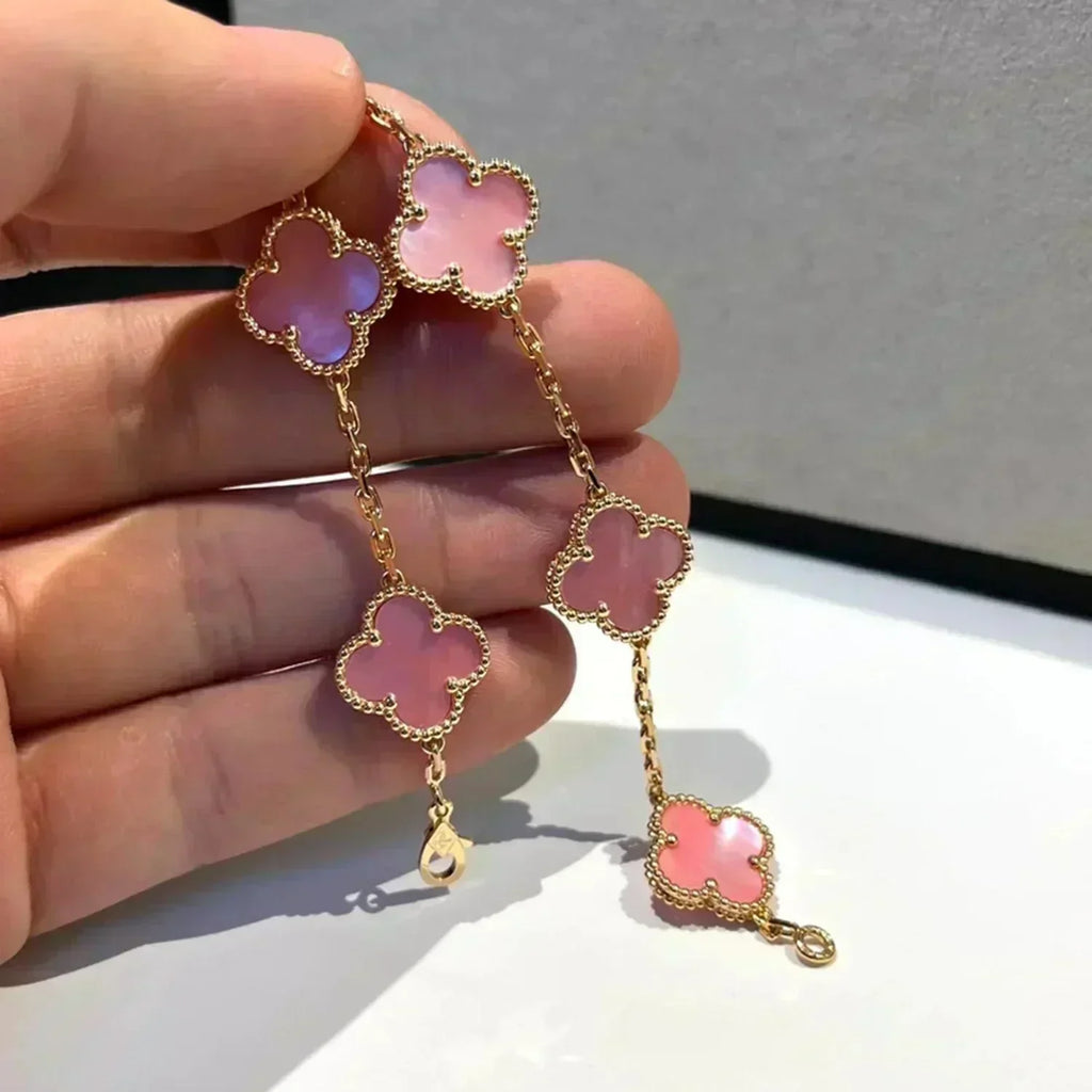 [Elowen jewels ] CLOVER 5 MOTIFS  PINK MOP BRACELET COLLECTION