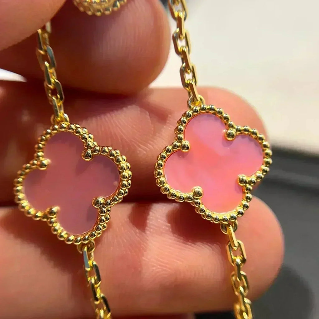 [Elowen jewels ] CLOVER 5 MOTIFS  PINK MOP BRACELET COLLECTION