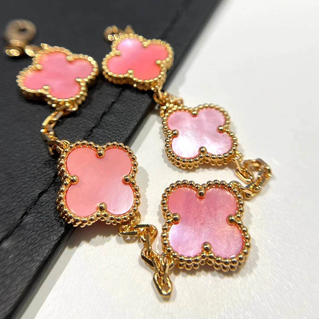 [Elowen jewels ] CLOVER 5 MOTIFS  PINK MOP BRACELET COLLECTION