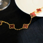 [Elowen jewels ] CLOVER 5 MOTIF RED CORNELIAN BRACELET COLLECTION