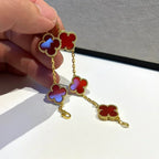 [Elowen jewels ] CLOVER 5 MOTIF RED CORNELIAN BRACELET COLLECTION
