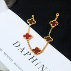 [Elowen jewels ] CLOVER 5 MOTIF RED CORNELIAN BRACELET COLLECTION