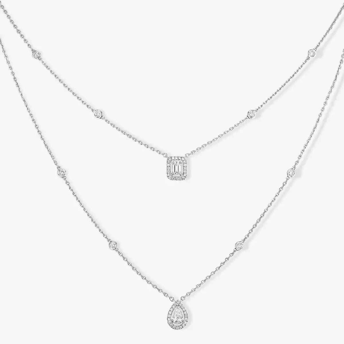 [Elowen jewels]Diamond Necklace My Twin 2 Rows