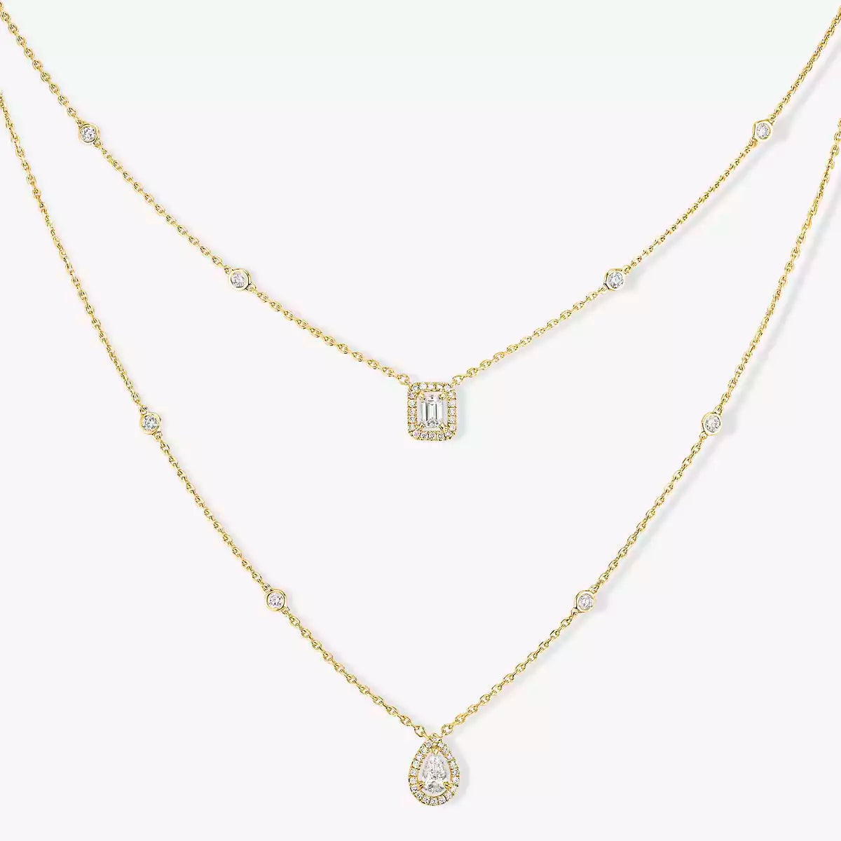 [Elowen jewels]Diamond Necklace My Twin 2 Rows
