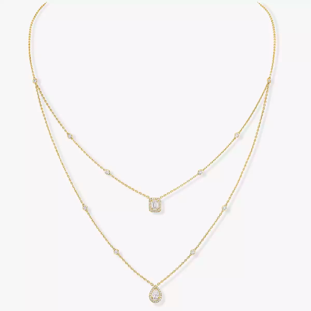 [Elowen jewels]Diamond Necklace My Twin 2 Rows