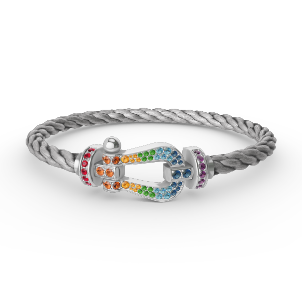 [Elowen jewels ]FORC LARGE HORSESHOE  COLORED DIAMOND BRACELET SILVER