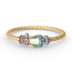 [Elowen jewels ]FORC LARGE HORSESHOE  COLORED DIAMOND BRACELET SILVER