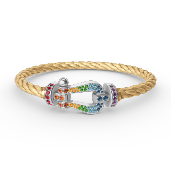 [Elowen jewels ]FORC LARGE HORSESHOE  COLORED DIAMOND BRACELET SILVER