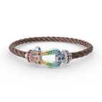 [Elowen jewels ]FORC LARGE HORSESHOE  COLORED DIAMOND BRACELET SILVER