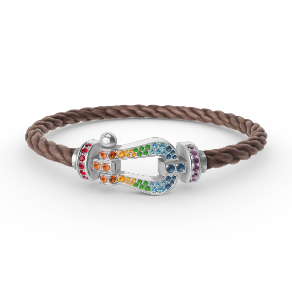 [Elowen jewels ]FORC LARGE HORSESHOE  COLORED DIAMOND BRACELET SILVER