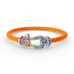 [Elowen jewels ]FORC LARGE HORSESHOE  COLORED DIAMOND BRACELET SILVER