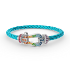 [Elowen jewels ]FORC LARGE HORSESHOE  COLORED DIAMOND BRACELET SILVER