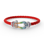 [Elowen jewels ]FORC LARGE HORSESHOE  COLORED DIAMOND BRACELET SILVER