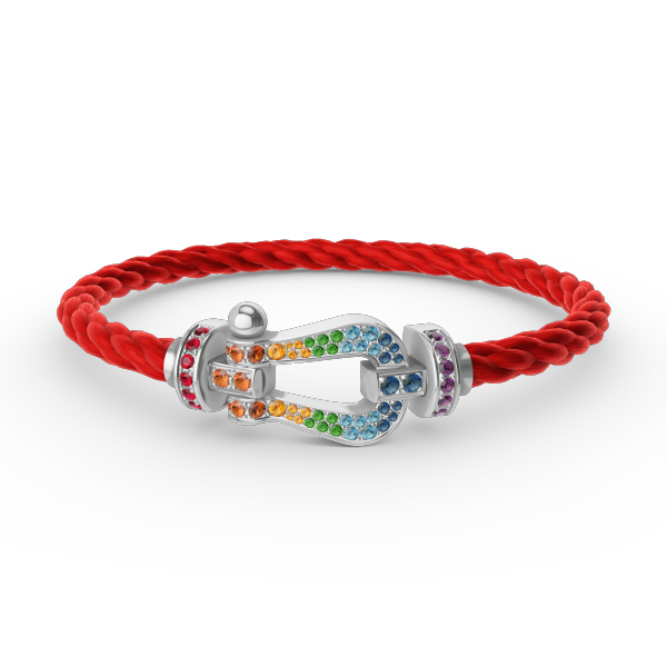 [Elowen jewels ]FORC LARGE HORSESHOE  COLORED DIAMOND BRACELET SILVER
