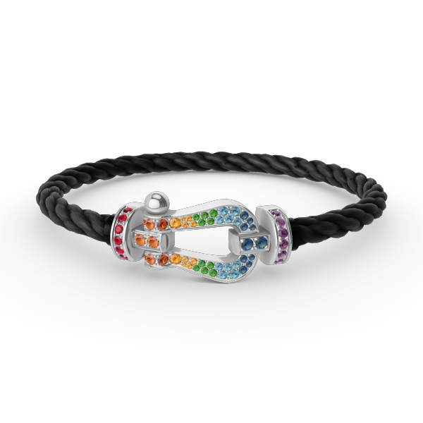 [Elowen jewels ]FORC LARGE HORSESHOE  COLORED DIAMOND BRACELET SILVER