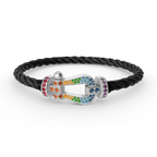 [Elowen jewels ]FORC LARGE HORSESHOE  COLORED DIAMOND BRACELET SILVER