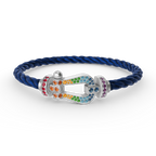 [Elowen jewels ]FORC LARGE HORSESHOE  COLORED DIAMOND BRACELET SILVER