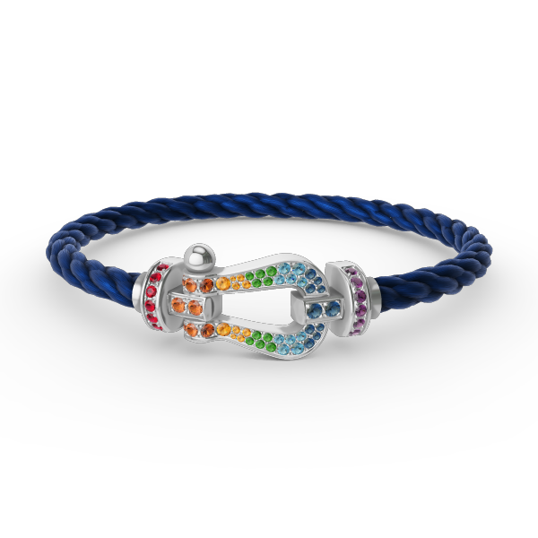[Elowen jewels ]FORC LARGE HORSESHOE  COLORED DIAMOND BRACELET SILVER