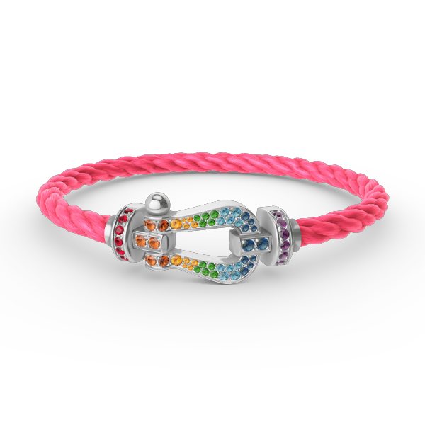 [Elowen jewels ]FORC LARGE HORSESHOE  COLORED DIAMOND BRACELET SILVER