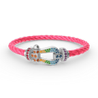[Elowen jewels ]FORC LARGE HORSESHOE  COLORED DIAMOND BRACELET SILVER