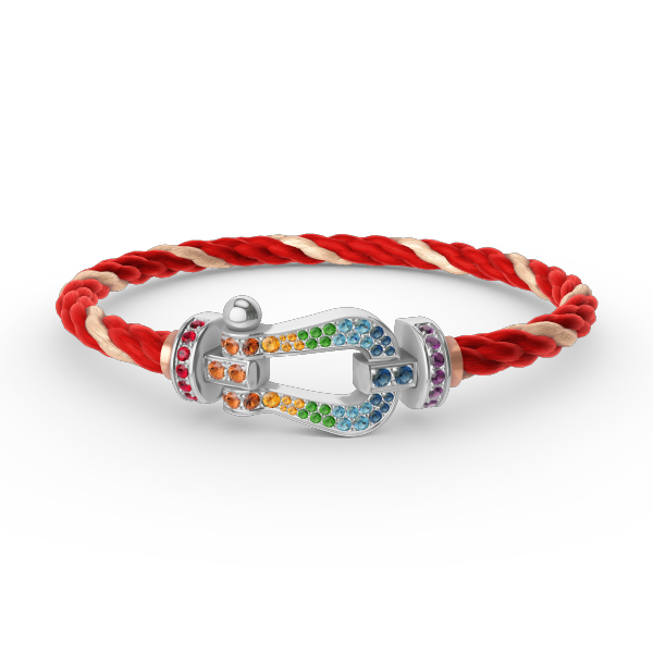 [Elowen jewels ]FORC LARGE HORSESHOE  COLORED DIAMOND BRACELET SILVER