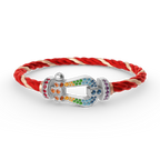 [Elowen jewels ]FORC LARGE HORSESHOE  COLORED DIAMOND BRACELET SILVER