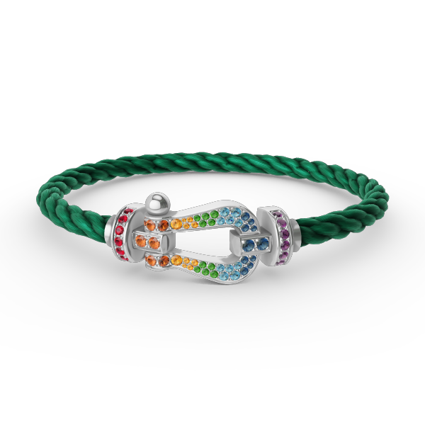 [Elowen jewels ]FORC LARGE HORSESHOE  COLORED DIAMOND BRACELET SILVER