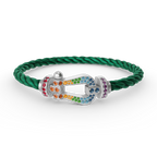 [Elowen jewels ]FORC LARGE HORSESHOE  COLORED DIAMOND BRACELET SILVER