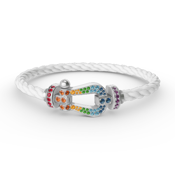[Elowen jewels ]FORC LARGE HORSESHOE  COLORED DIAMOND BRACELET SILVER