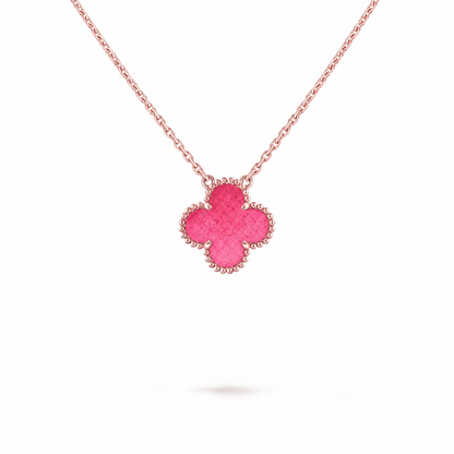 [Elowen] NEW CLOVER 15MM PINK ENAMEL NECKLACE