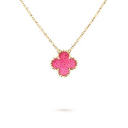 [Elowen] NEW CLOVER 15MM PINK ENAMEL NECKLACE