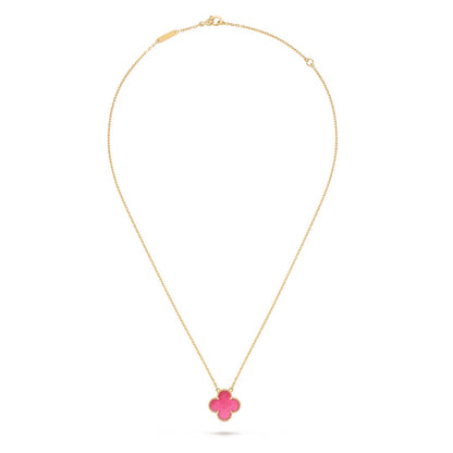 [Elowen] NEW CLOVER 15MM PINK ENAMEL NECKLACE