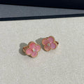 [Elowen jewels ]CLOVER MEDIUM 1 DIAMANT OHRRINGE PINK