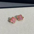 [Elowen jewels ]CLOVER MEDIUM 1 DIAMANT OHRRINGE PINK