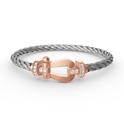 [Elowen Jewels]FORCE LARGE HORSESHOE HALF DIAMOND BRACELET ROSE GOLD