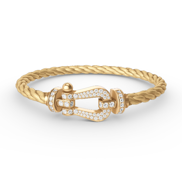[Elowen jewels] FORCE GROSSES HUFEISEN-ARMBAND MIT VOLLBESATZ-DIAMANTEN GOLD