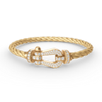 [Elowen jewels] FORCE GROSSES HUFEISEN-ARMBAND MIT VOLLBESATZ-DIAMANTEN GOLD