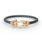 [Elowen jewels] FORCE GROSSES HUFEISEN-ARMBAND MIT VOLLBESATZ-DIAMANTEN GOLD