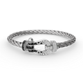 [Elowen jewels ]FORCE LARGE HORSESHOE BLACK WHITE DIAMOND BRACELET SILVER