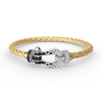 [Elowen jewels ]FORCE LARGE HORSESHOE BLACK WHITE DIAMOND BRACELET SILVER