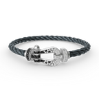 [Elowen jewels ]FORCE LARGE HORSESHOE BLACK WHITE DIAMOND BRACELET SILVER
