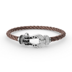 [Elowen jewels ]FORCE LARGE HORSESHOE BLACK WHITE DIAMOND BRACELET SILVER