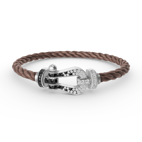 [Elowen jewels ]FORCE LARGE HORSESHOE BLACK WHITE DIAMOND BRACELET SILVER