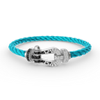 [Elowen jewels ]FORCE LARGE HORSESHOE BLACK WHITE DIAMOND BRACELET SILVER
