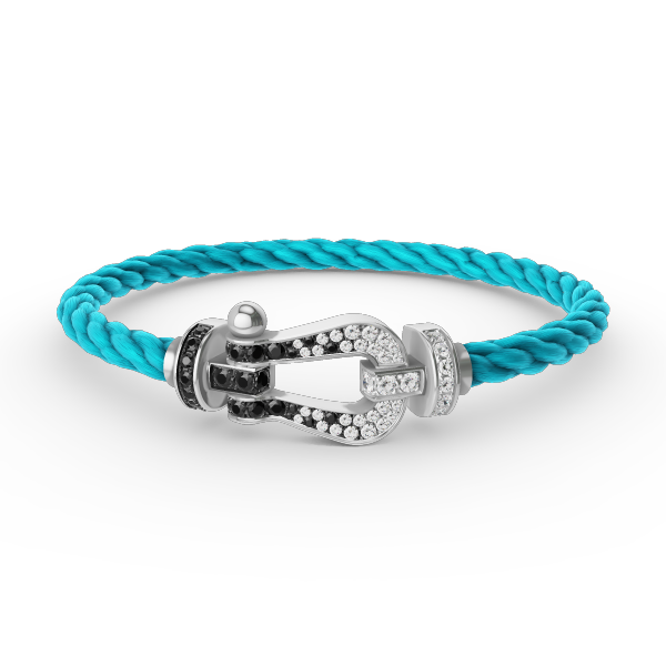 [Elowen jewels ]FORCE LARGE HORSESHOE BLACK WHITE DIAMOND BRACELET SILVER