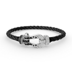 [Elowen jewels ]FORCE LARGE HORSESHOE BLACK WHITE DIAMOND BRACELET SILVER