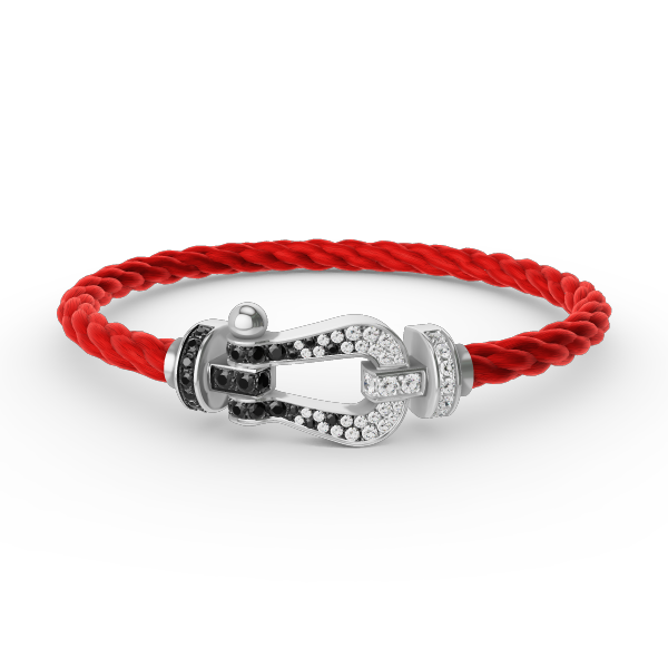 [Elowen jewels ]FORCE LARGE HORSESHOE BLACK WHITE DIAMOND BRACELET SILVER