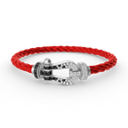 [Elowen jewels ]FORCE LARGE HORSESHOE BLACK WHITE DIAMOND BRACELET SILVER