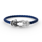 [Elowen jewels ]FORCE LARGE HORSESHOE BLACK WHITE DIAMOND BRACELET SILVER