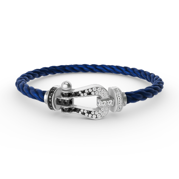 [Elowen jewels ]FORCE LARGE HORSESHOE BLACK WHITE DIAMOND BRACELET SILVER